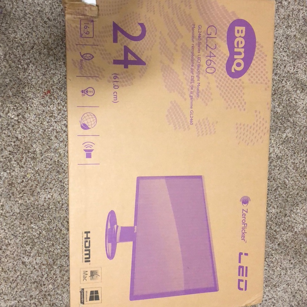 Unopened BenQ GL2460 24in LED Backlight Monitor